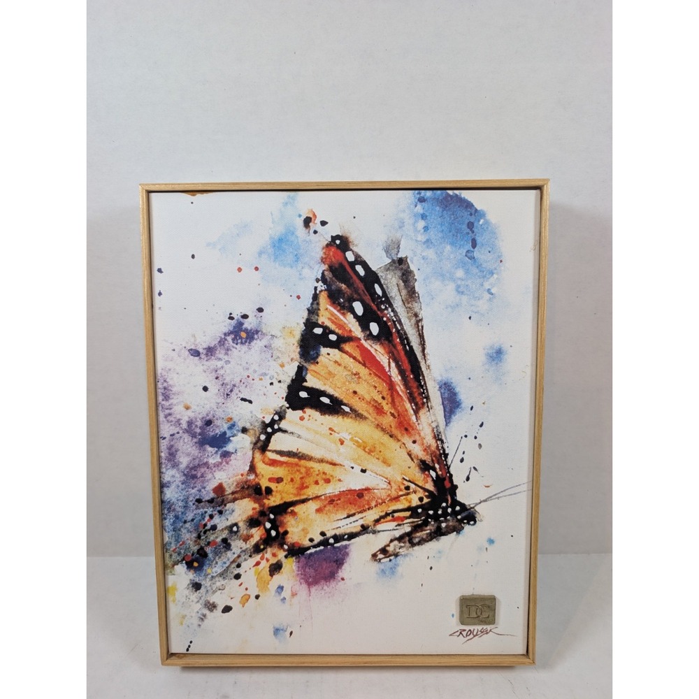 Dean Crouser DEMDACO Monarch Butterfly Wall Art Framed Watercolor 10x8